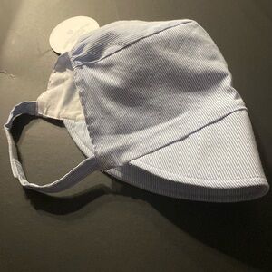 Edgehill Collection One Blue & White Striped Bonnet with Velcro Closure OS NWT